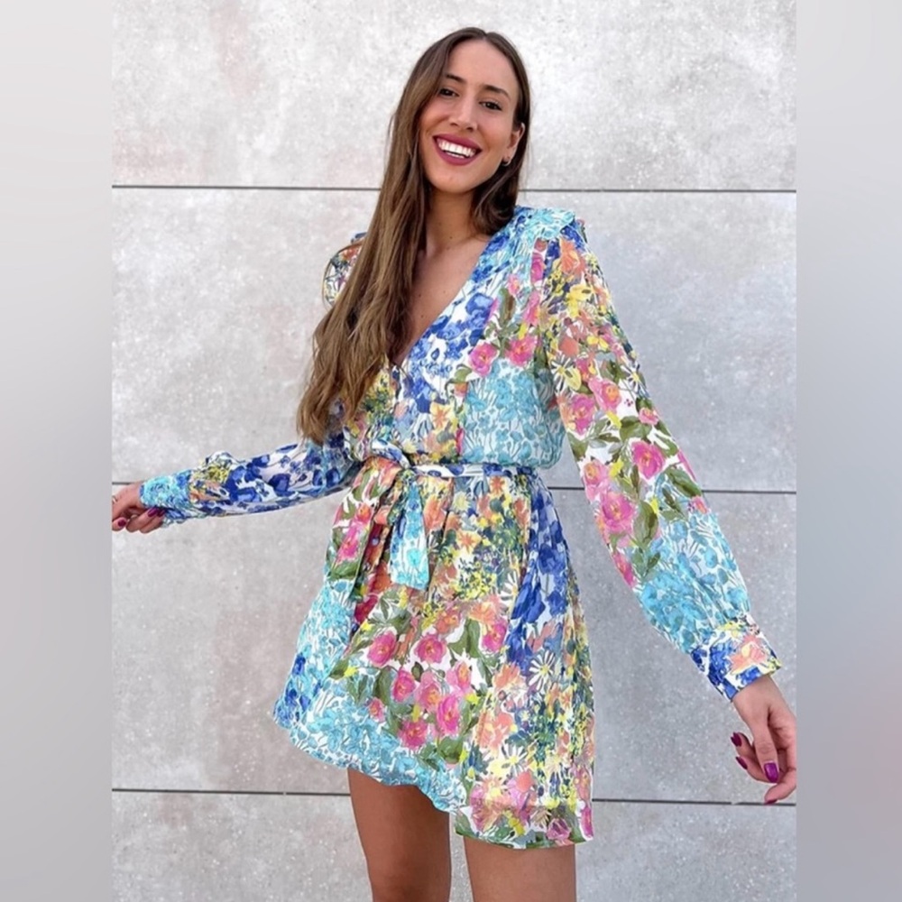 Zara summer spring floral mini dress